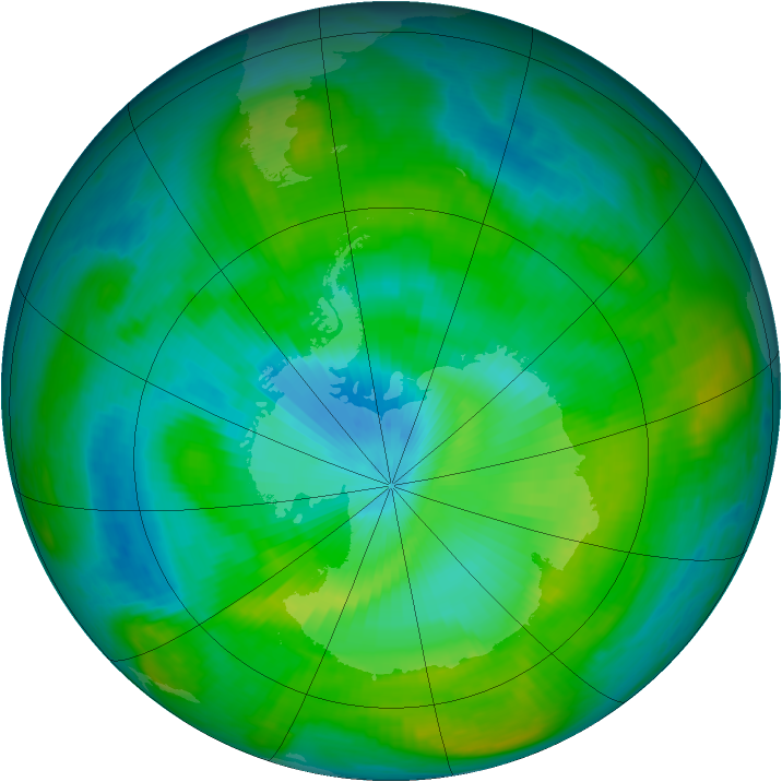 Antarctic ozone map for 11 February 1980